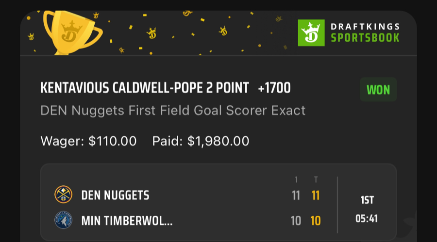 Hall of Fame betting receipt