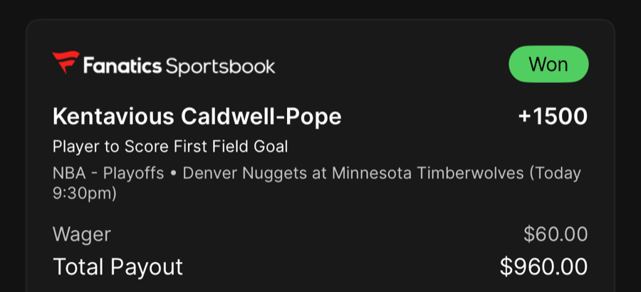 Hall of Fame betting receipt