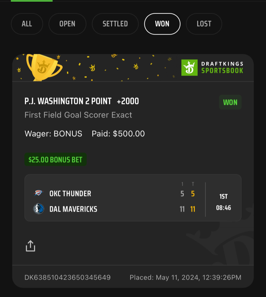 Hall of Fame betting receipt