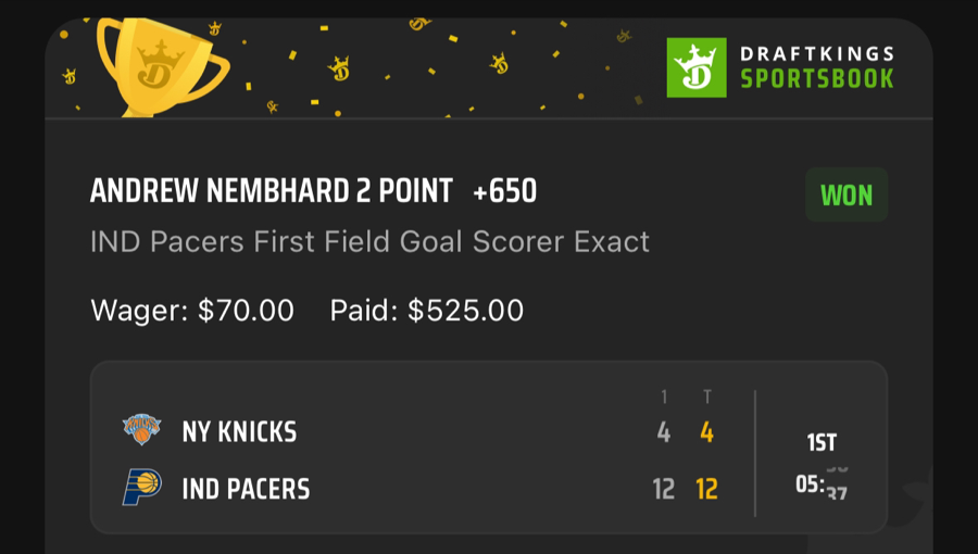 Hall of Fame betting receipt