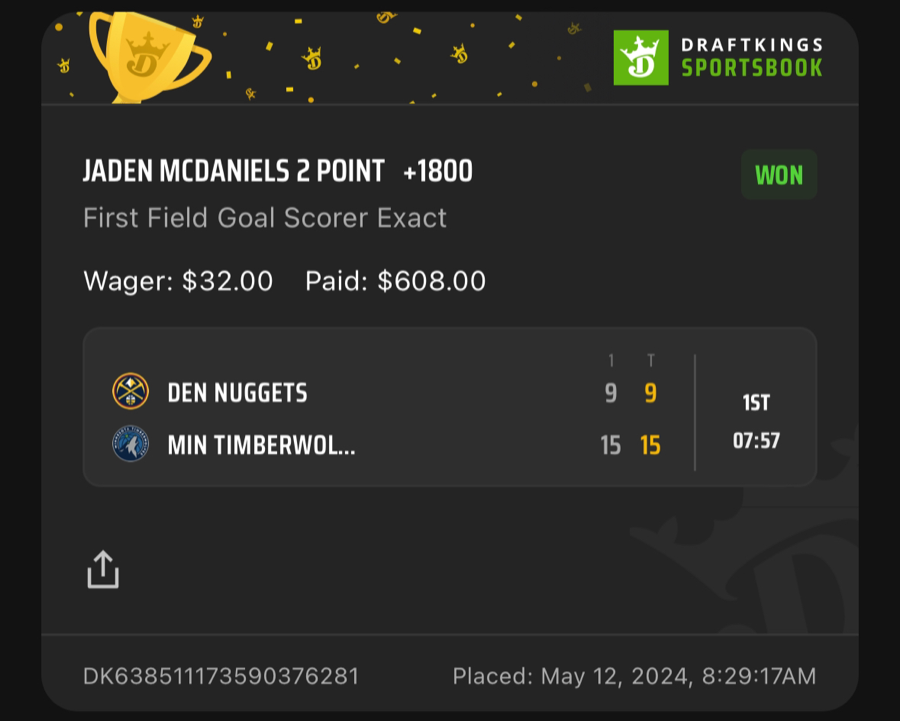 Hall of Fame betting receipt