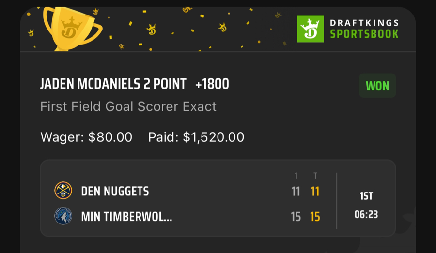 Hall of Fame betting receipt