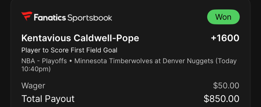 Hall of Fame betting receipt