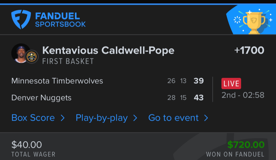 Hall of Fame betting receipt