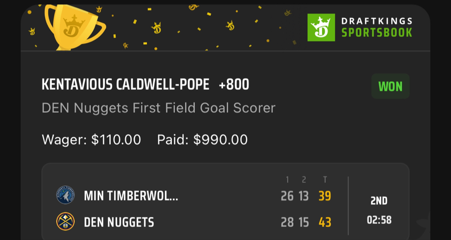 Hall of Fame betting receipt