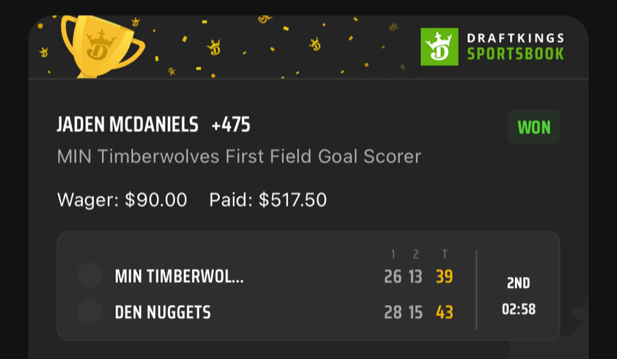 Hall of Fame betting receipt