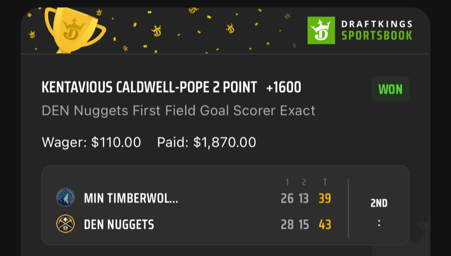 Hall of Fame betting receipt