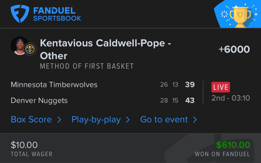 Hall of Fame betting receipt