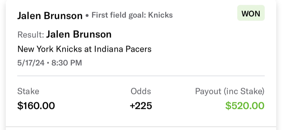 Hall of Fame betting receipt