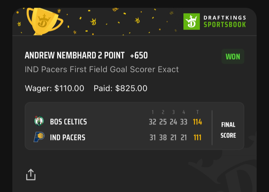 Hall of Fame betting receipt