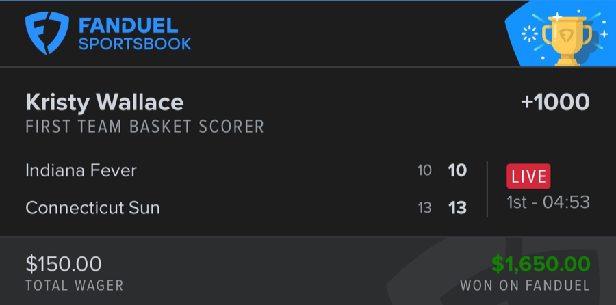 Hall of Fame betting receipt