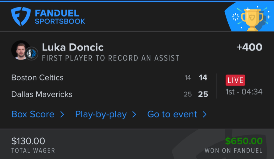 Hall of Fame betting receipt