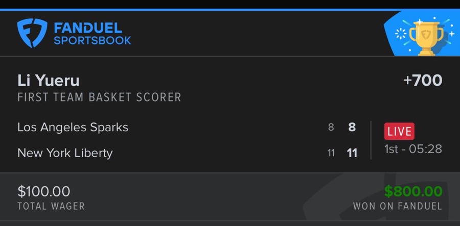 Hall of Fame betting receipt