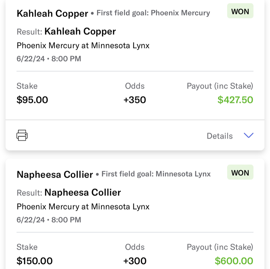 Hall of Fame betting receipt