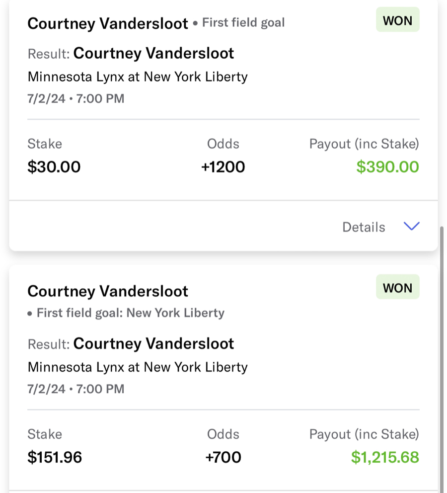 Hall of Fame betting receipt