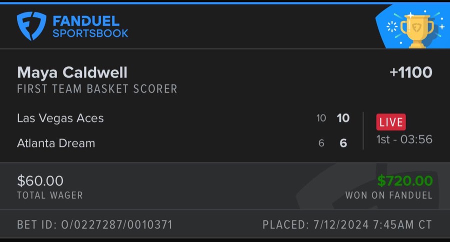 Hall of Fame betting receipt