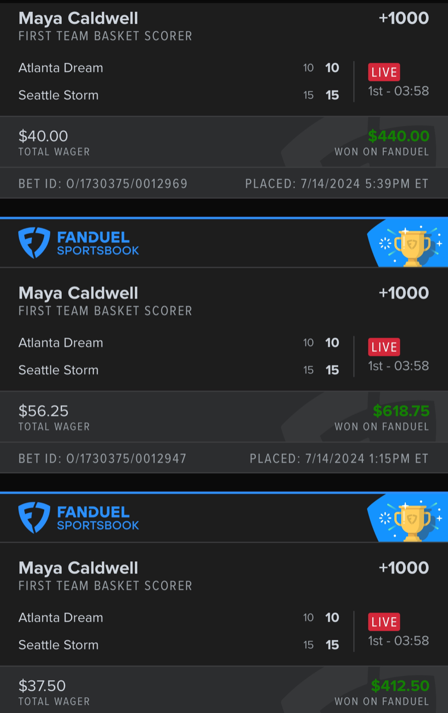 Hall of Fame betting receipt