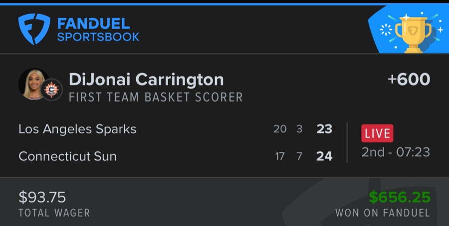 Hall of Fame betting receipt