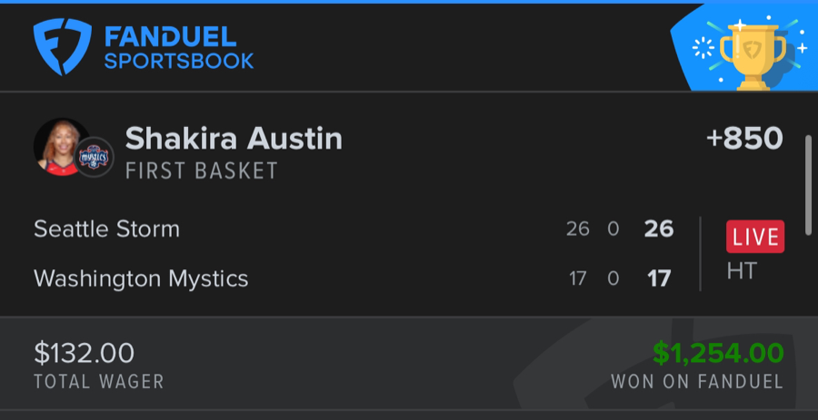 Hall of Fame betting receipt