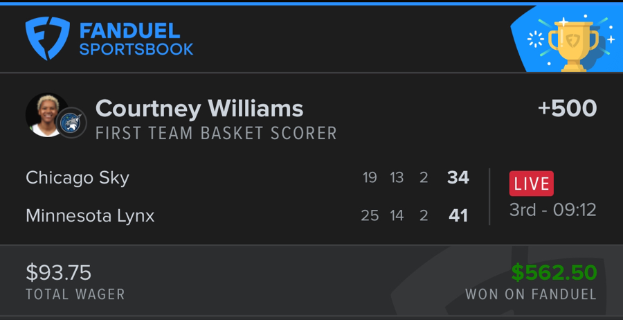 Hall of Fame betting receipt