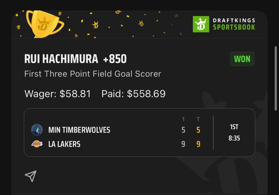 Hall of Fame betting receipt