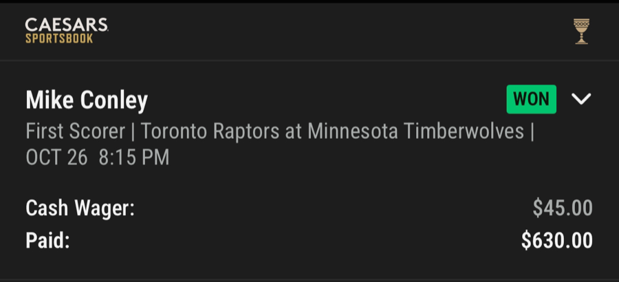 Hall of Fame betting receipt