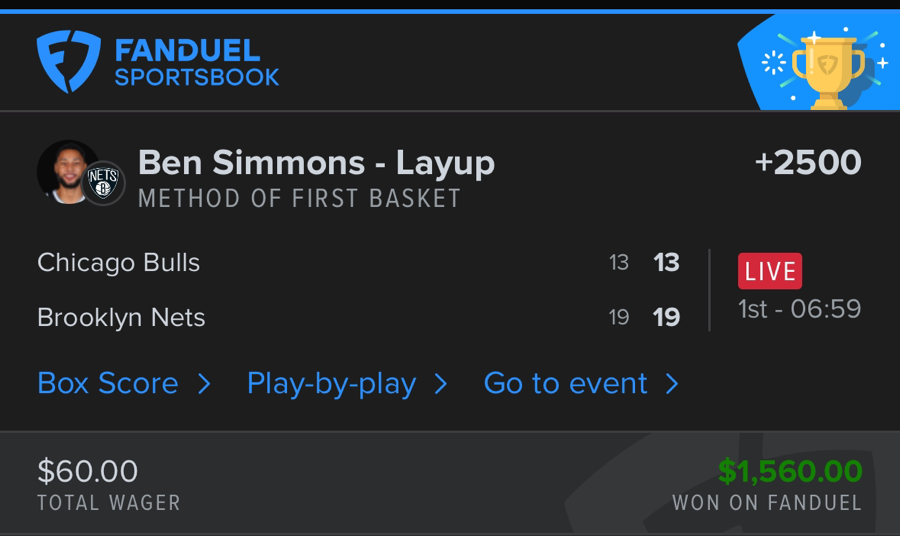 Hall of Fame betting receipt