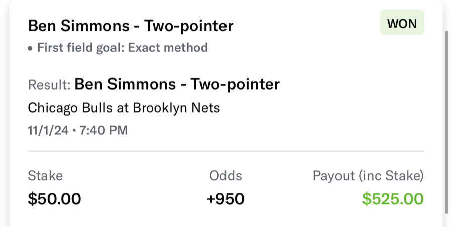 Hall of Fame betting receipt