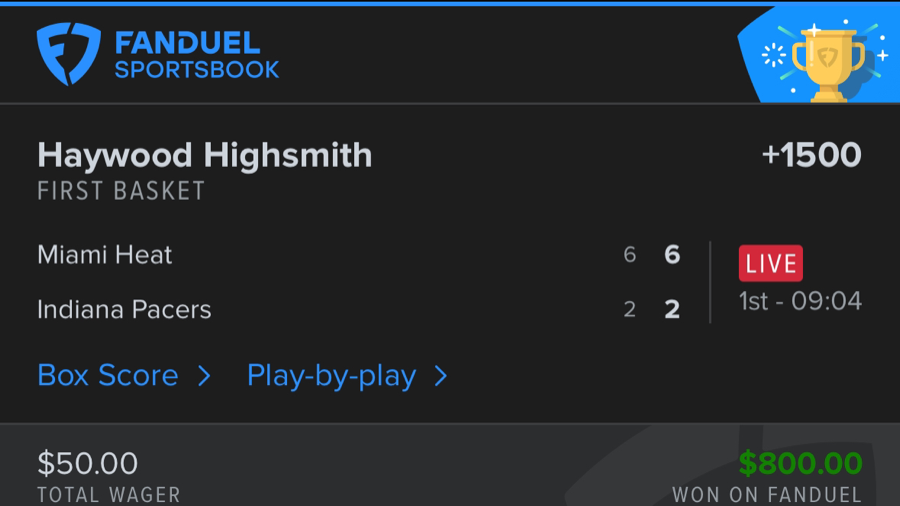 Hall of Fame betting receipt