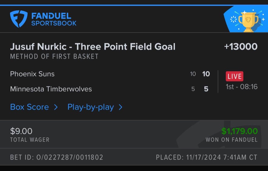 Hall of Fame betting receipt