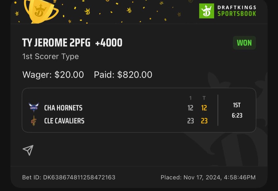 Hall of Fame betting receipt