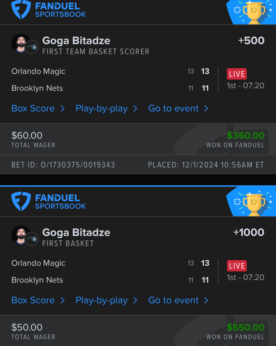 Hall of Fame betting receipt