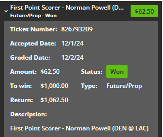 Hall of Fame betting receipt