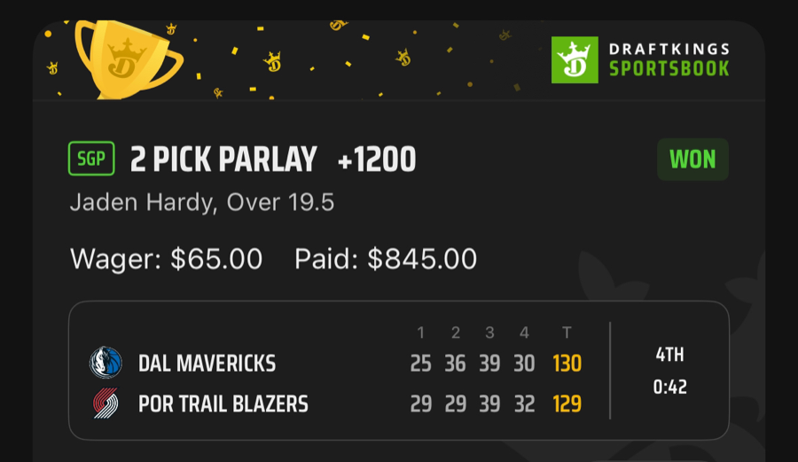 Hall of Fame betting receipt