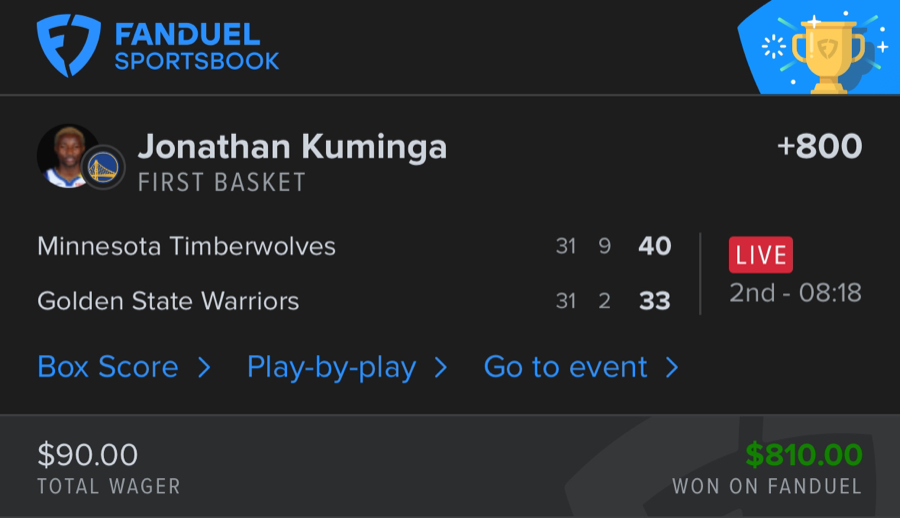 Hall of Fame betting receipt