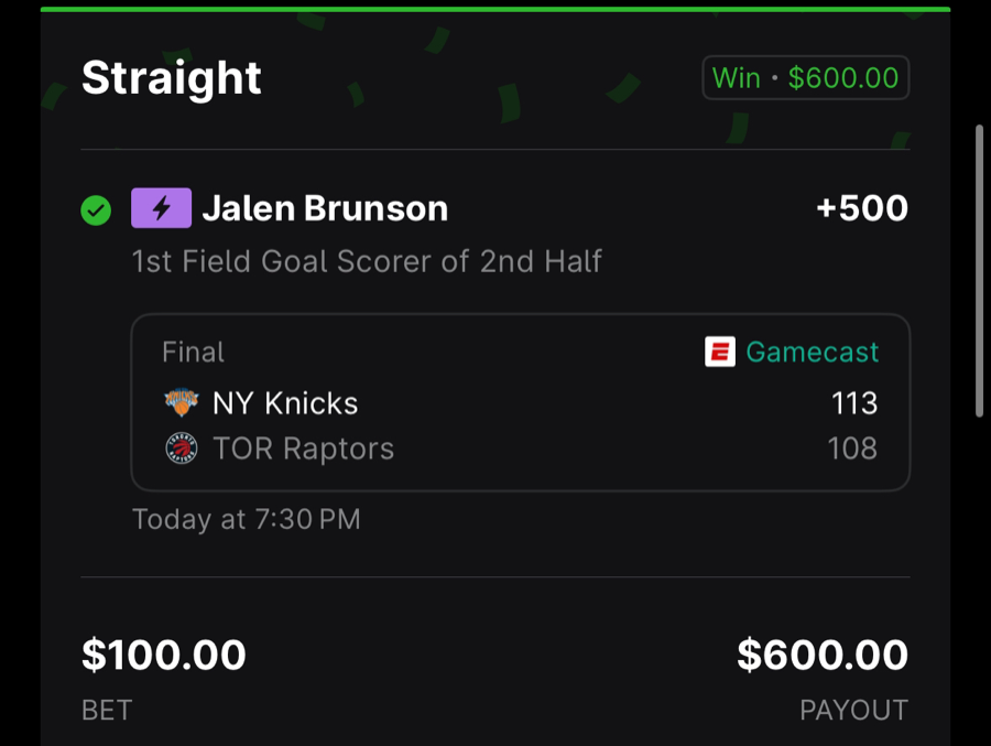 Hall of Fame betting receipt