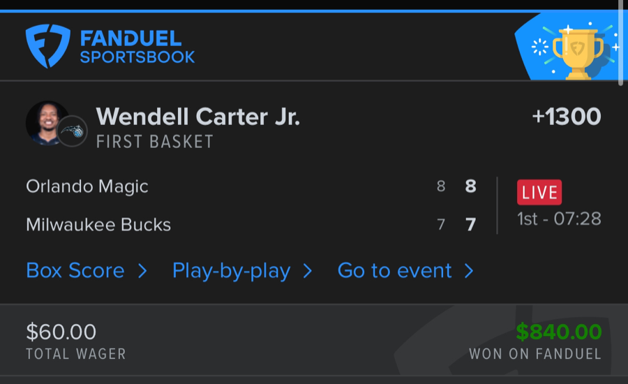 Hall of Fame betting receipt