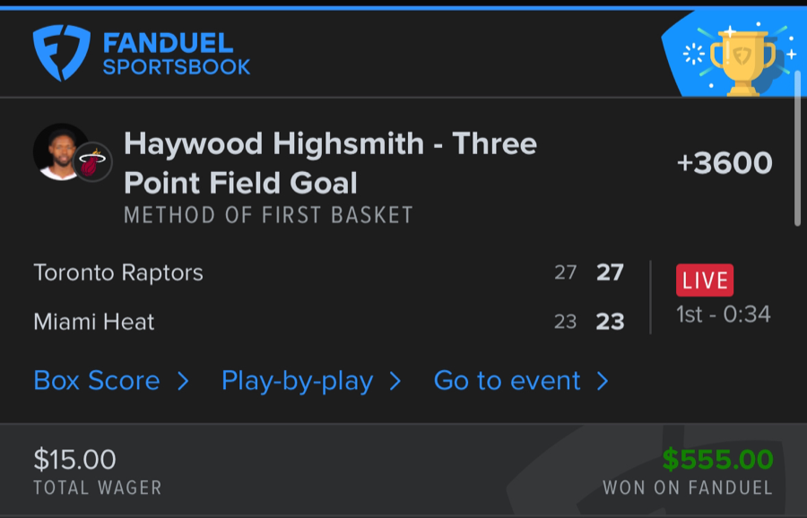 Hall of Fame betting receipt