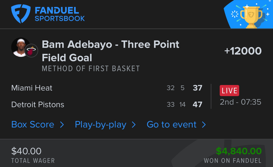 Hall of Fame betting receipt