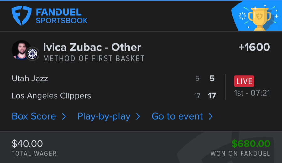 Hall of Fame betting receipt