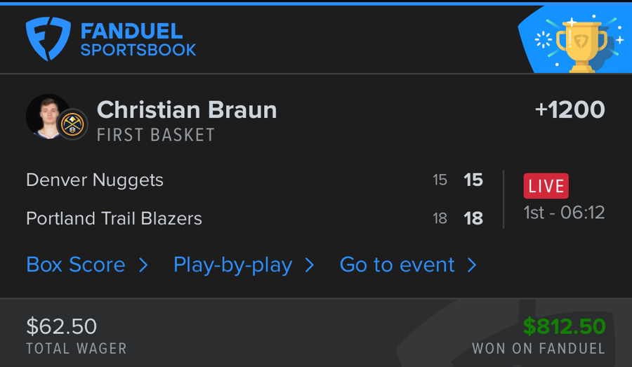 Hall of Fame betting receipt