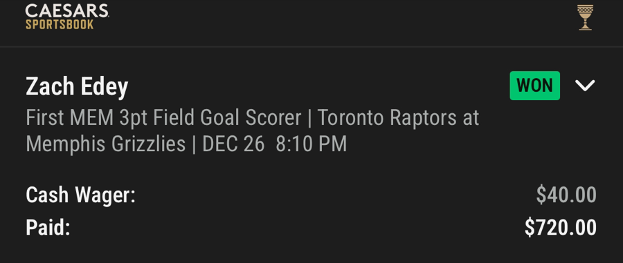 Hall of Fame betting receipt