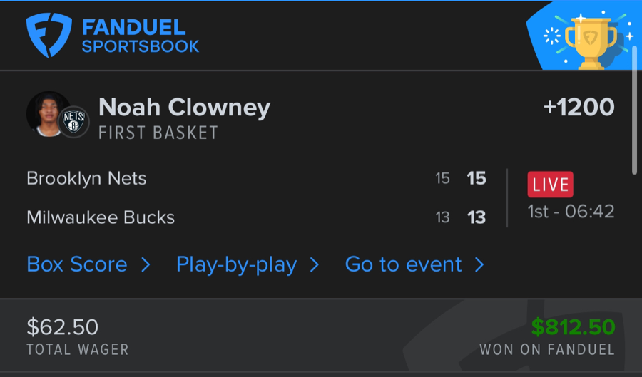 Hall of Fame betting receipt