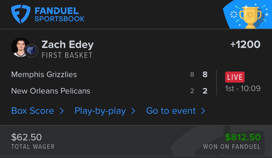 Hall of Fame betting receipt