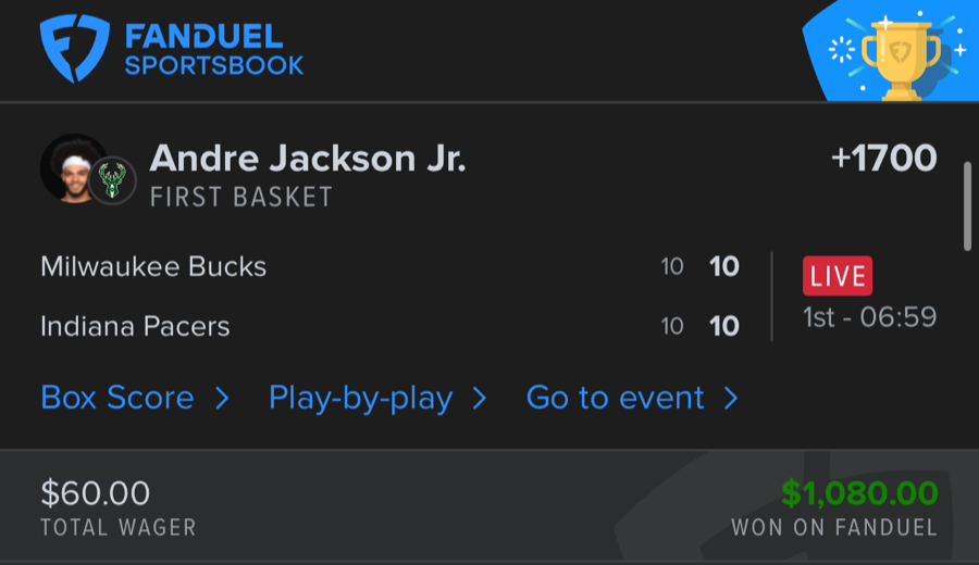 Hall of Fame betting receipt