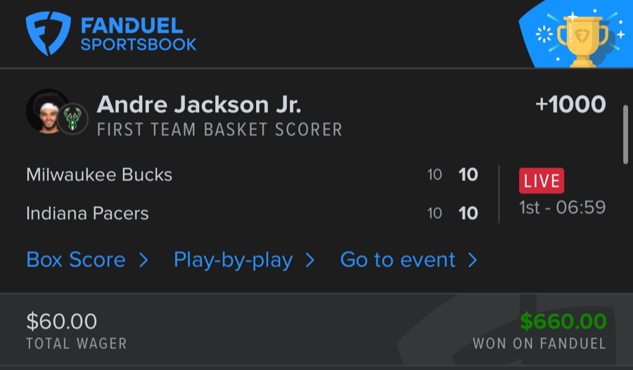 Hall of Fame betting receipt