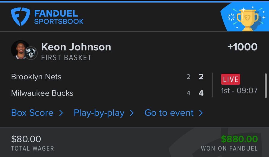 Hall of Fame betting receipt