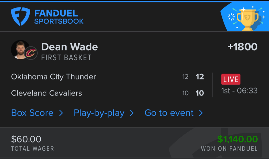 Hall of Fame betting receipt