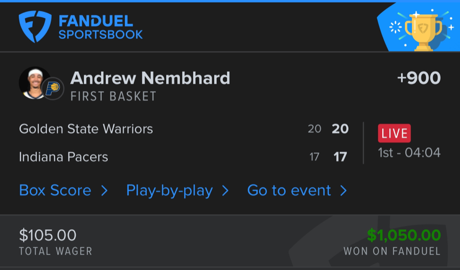 Hall of Fame betting receipt