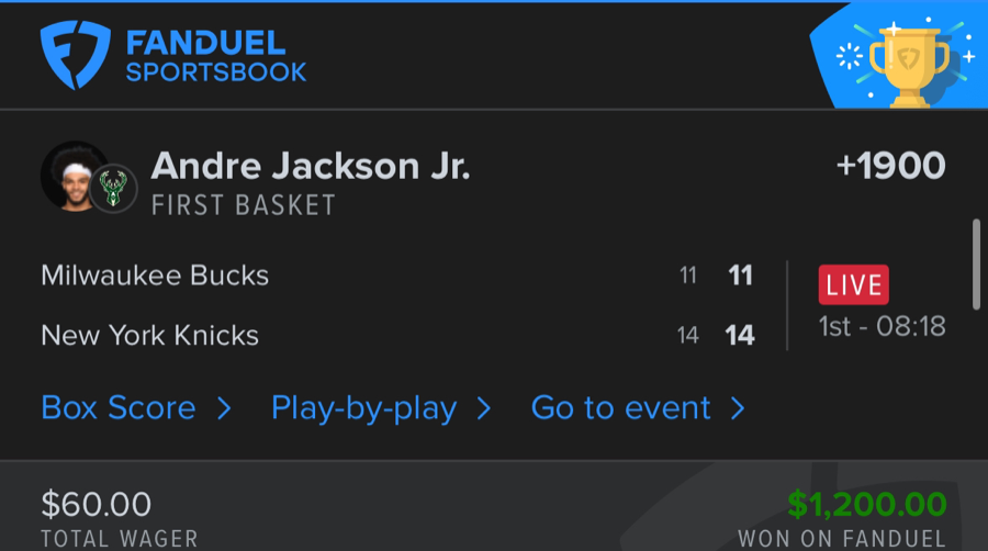 Hall of Fame betting receipt